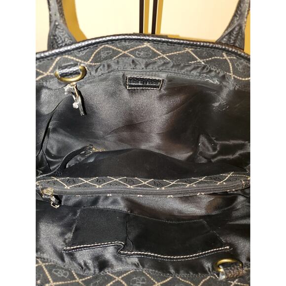 Dooney & Bourke Monogram Logo Canvas Leather Trim Shoulder Tote Bag - Picture 4 of 15